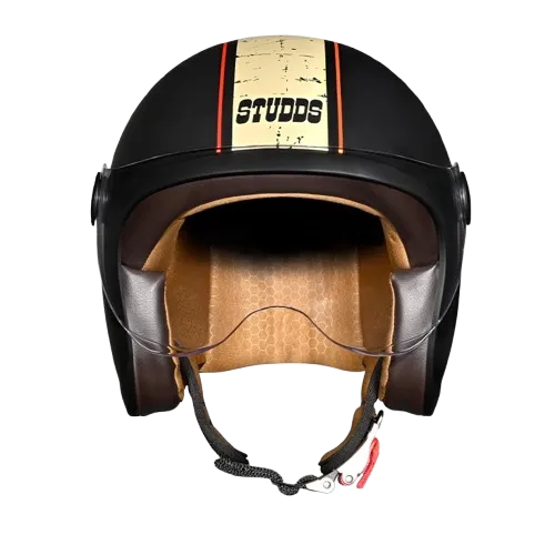 STUDDS Jet 50 With Short Matt Black N5 Half Face Helmet
