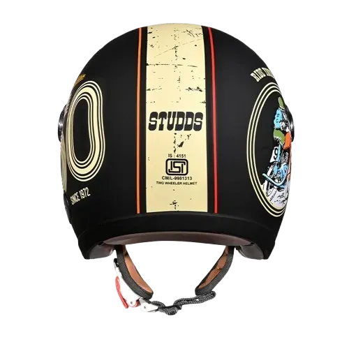 STUDDS Jet 50 With Short Matt Black N5 Half Face Helmet