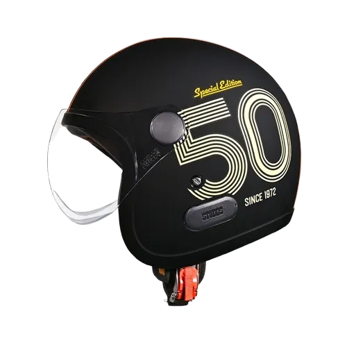 STUDDS Jet 50 With Short Matt Black N5 Half Face Helmet