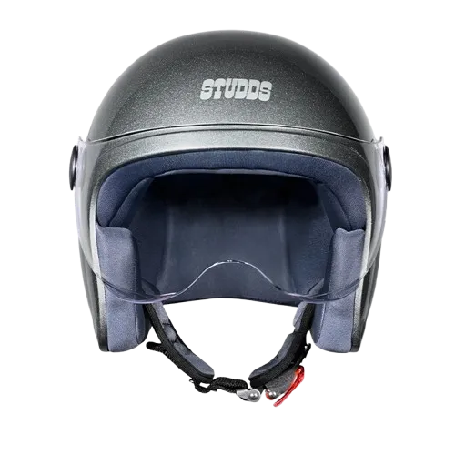 STUDDS Jet With Short Gun Grey Half Face Helmet
