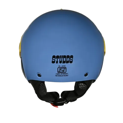 Studds Marshall Kids Blue Yellow Half Face Helmet