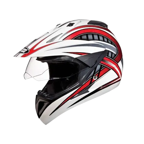 STUDDS Motocross D2 White N2 Off Road Helmet