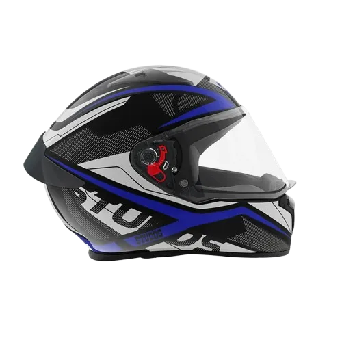 Studds Thunder Communication Black Blue Full Face Helmet