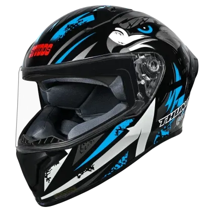 Studds Thunder Fenix Matt Black Blue Full Face Helmet
