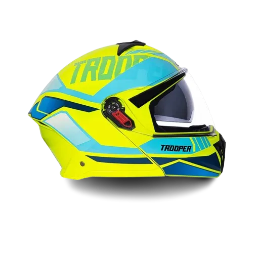 STUDDS Trooper D1 Yellow Blue Flip Up Helmet