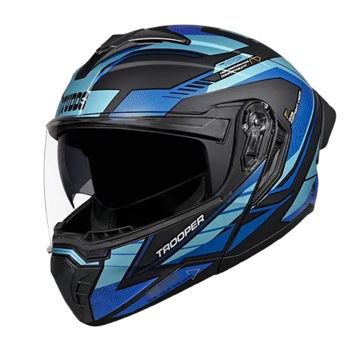 Studds Trooper Race D4 Matt Black N1 Flip up Helmet