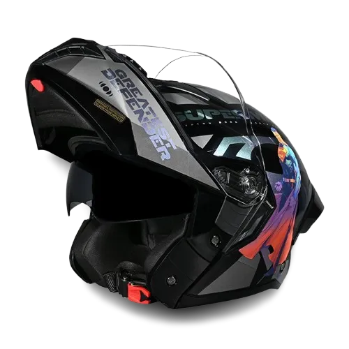 Studds Trooper Superman Black Chemeleon N8 Pink Flip Up Helmet