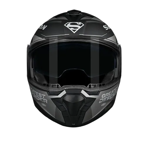 Studds Trooper Superman Matt Black N4 Gray Flip Up Helmet