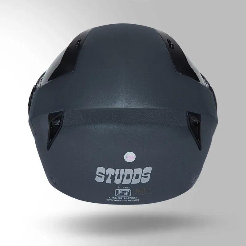 STUDDS Vogue Matt Gun Grey Half Face Helmet