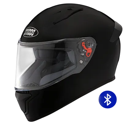 STUDDS Thunder Bluetooth Cr Black Full Face Helmet