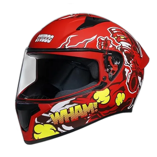 STUDDS Thunder D10 Spoiler Matt Red Full Face Helmet