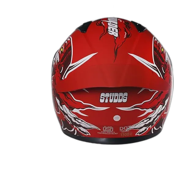 STUDDS Thunder D10 Spoiler Matt Red Full Face Helmet