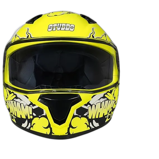STUDDS Thunder D10 Matt Yellow N5 Full Face Helmet