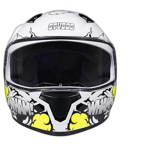 STUDDS Thunder D10 White N6 Full Face Helmet