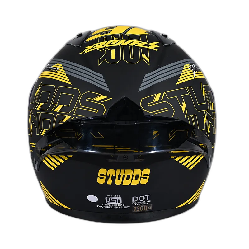 STUDDS Thunder D11 Black Yellow N5 Full Face Helmet