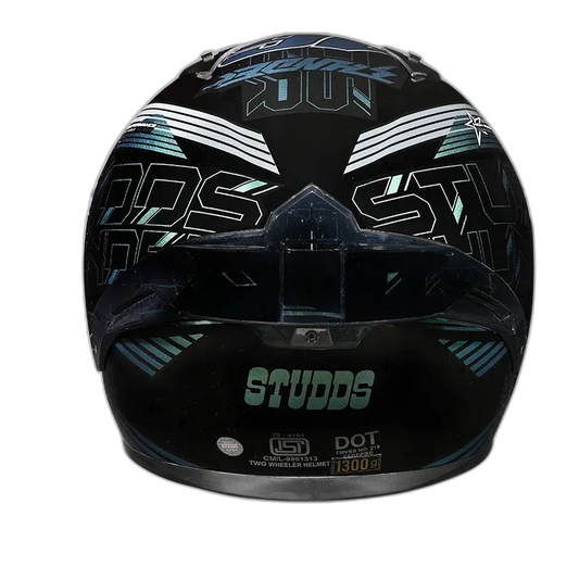STUDDS Thunder D11 Chameleon Black N1 Blue Full Face Helmet
