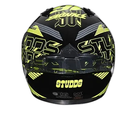 STUDDS Thunder D11 Fluoresescent Yellow Full Face Helmet