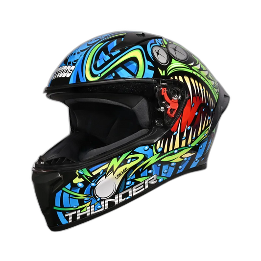 STUDDS Thunder D12 Bk Blue N3 Full Face Helmet