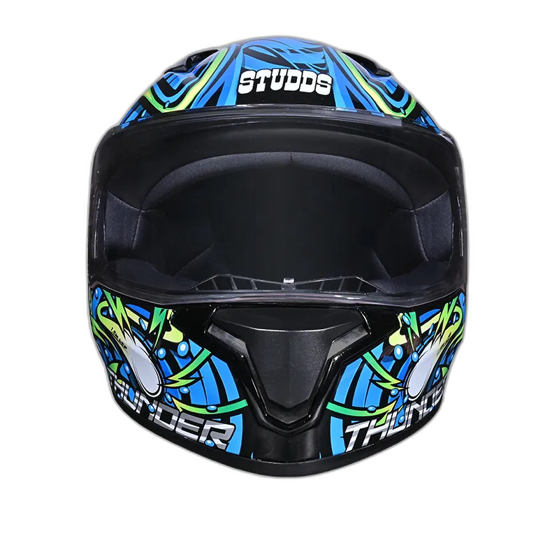 STUDDS Thunder D12 Bk Blue N3 Full Face Helmet