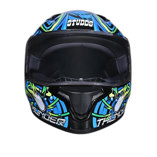 STUDDS Thunder D12 Bk Blue N3 Full Face Helmet