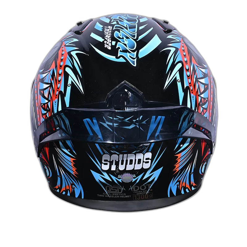 STUDDS Thunder D12 Black Blue N2 Full Face Helmet