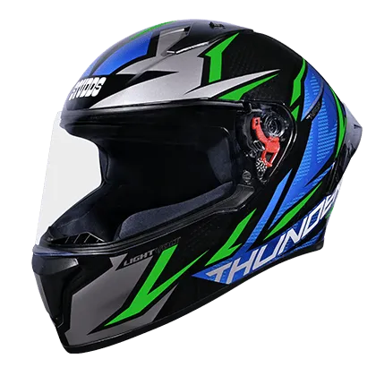 STUDDS Thunder D1 Lightvolt Bk Green N1 Full Face Helmet