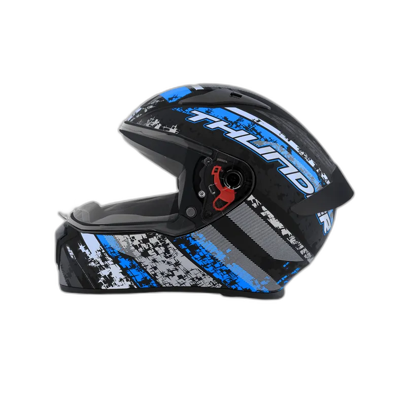 STUDDS Thunder D1 Matt Black N1 Blue Full Face Helmet