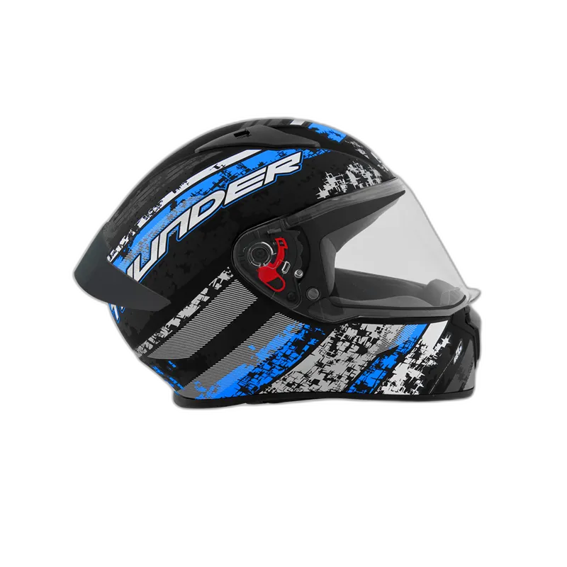 STUDDS Thunder D1 Matt Black N1 Blue Full Face Helmet