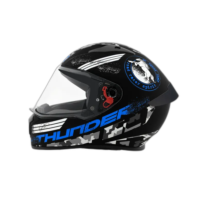 STUDDS Thunder D2 Matt Black N1 Blue Full Face Helmet