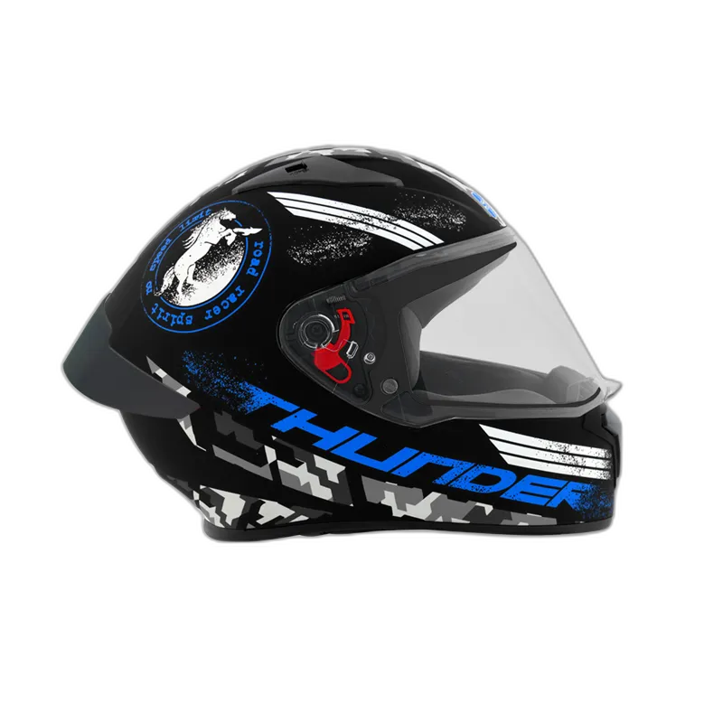 STUDDS Thunder D2 Matt Black N1 Blue Full Face Helmet