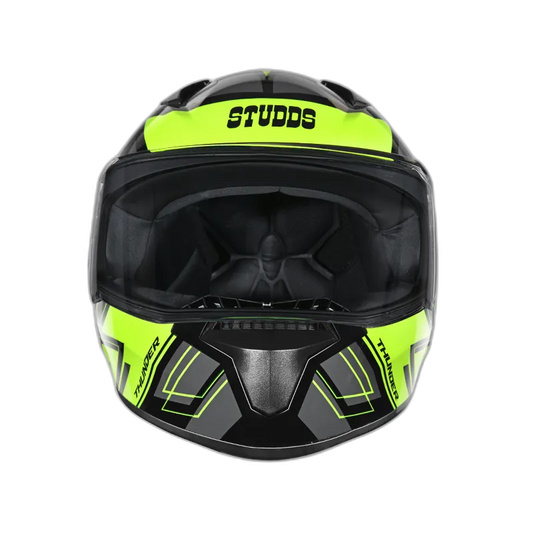 STUDDS Thunder D3 Gl Black Neon Yellow N5 Full Face Helmet