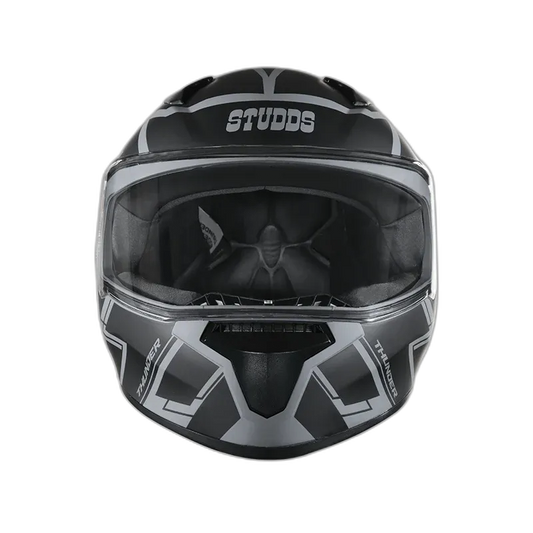 STUDDS Thunder D3 Gl Grey Black N9 Full Face Helmet