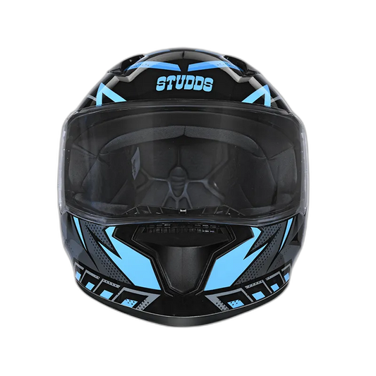 STUDDS Thunder D5 Black N1 Blue Full Face Helmet