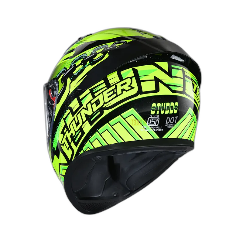 STUDDS Thunder D5 Black Green N5 Full Face Helmet