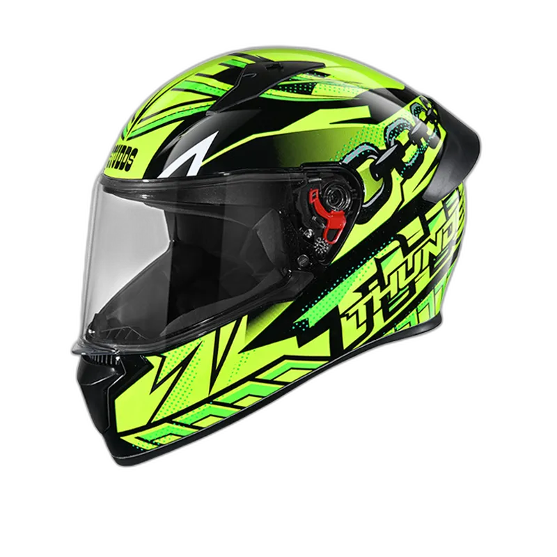 STUDDS Thunder D5 Matt Black Green N5 Full Face Helmet