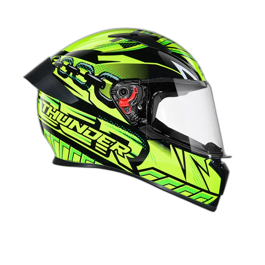 STUDDS Thunder D5 Matt Black Green N5 Full Face Helmet