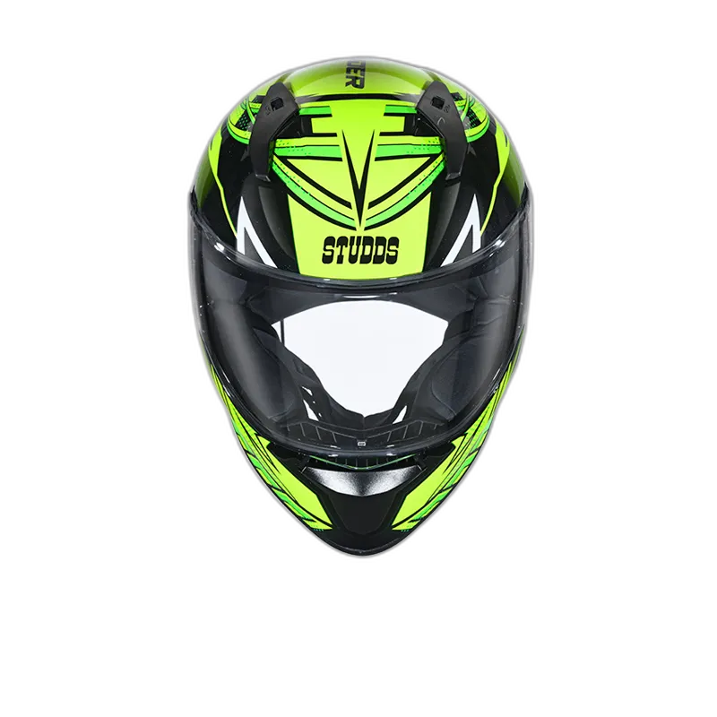 STUDDS Thunder D5 Matt Black Green N5 Full Face Helmet