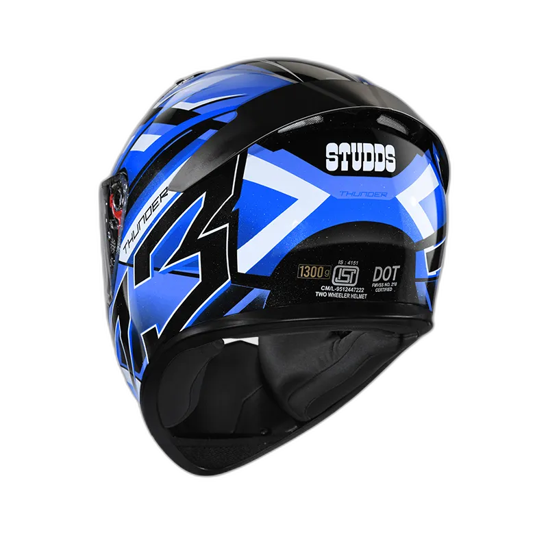 STUDDS Thunder D6 Black Blue N1 Full Face Helmet