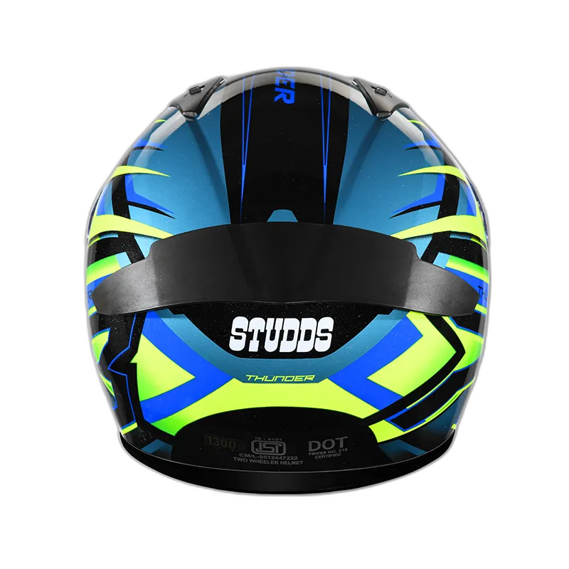 STUDDS Thunder D6 Black Green N1 Full Face Helmet