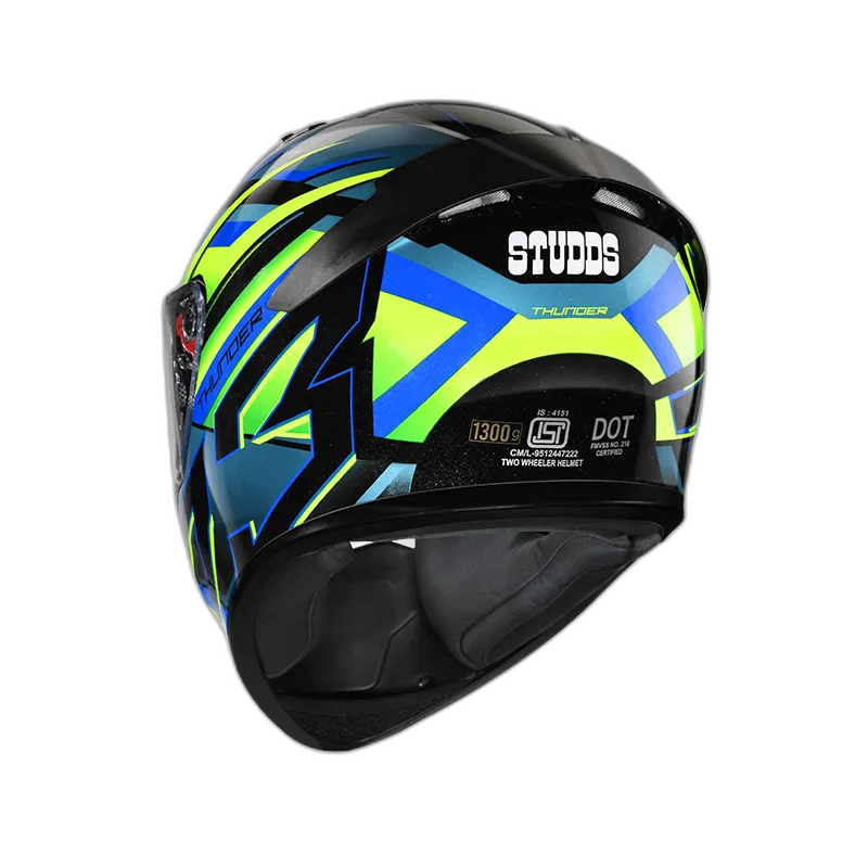 STUDDS Thunder D6 Black Green N1 Full Face Helmet