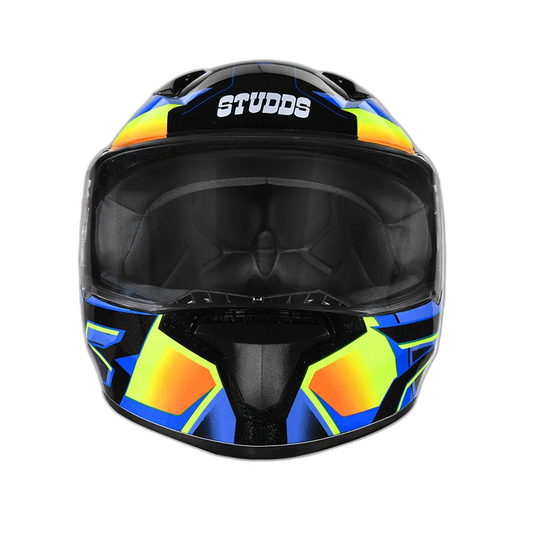 STUDDS Thunder D6 Black Orange N1 Full Face Helmet