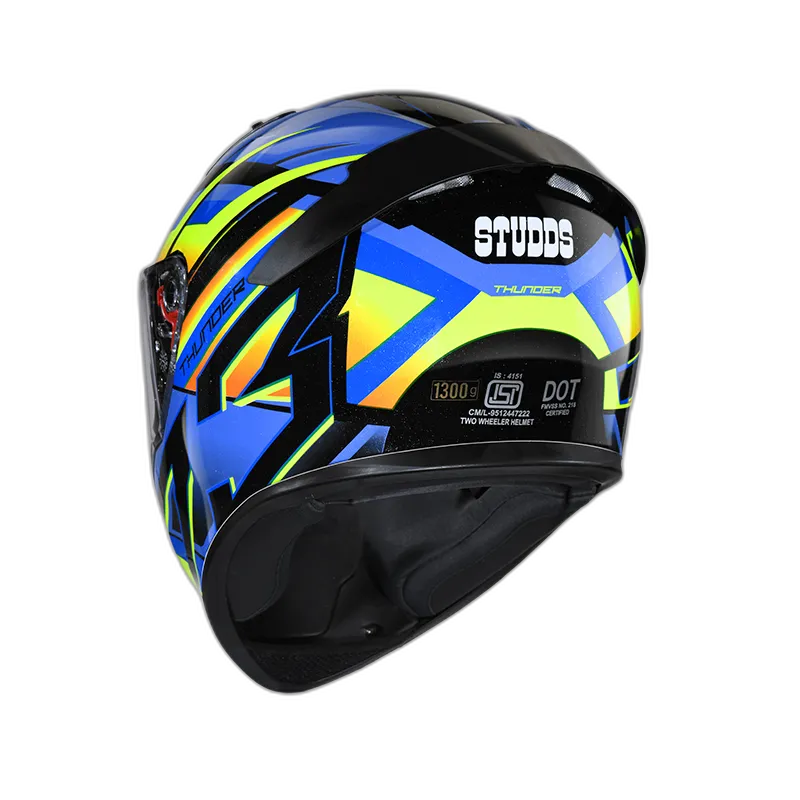 STUDDS Thunder D6 Black Orange N1 Full Face Helmet