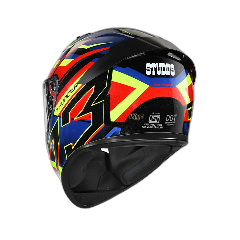 STUDDS Thunder D6 Black Red N1 Full Face Helmet