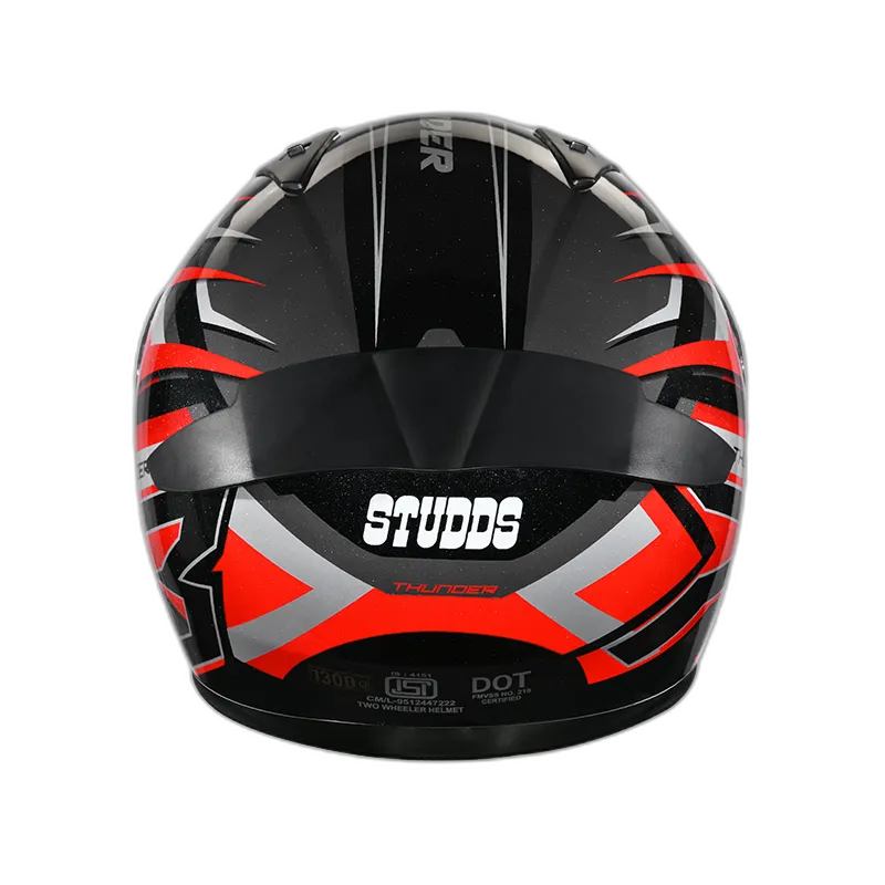 STUDDS Thunder D6 Black Red N4 Full Face Helmet