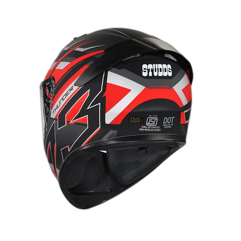 STUDDS Thunder D6 Black Red N4 Full Face Helmet
