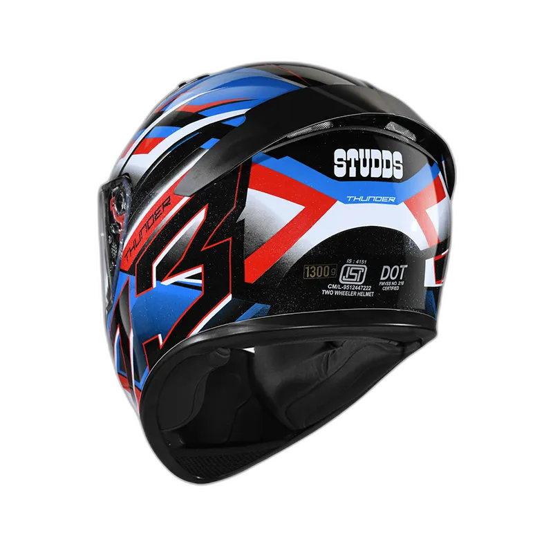 STUDDS Thunder D6 Black White N1 Full Face Helmet