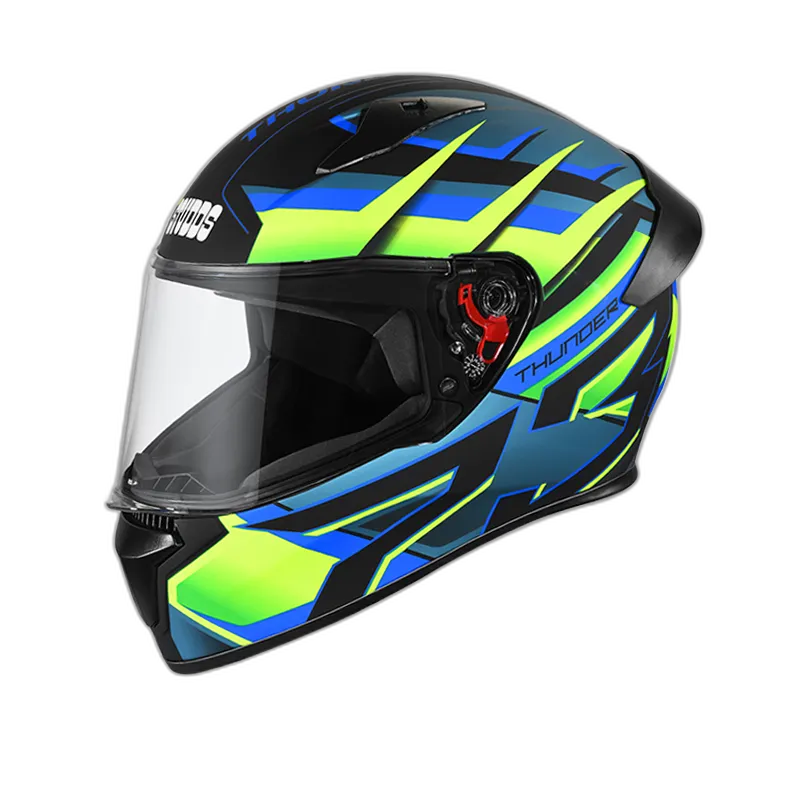 STUDDS Thunder D6 Matt Black Green N1 Full Face Helmet