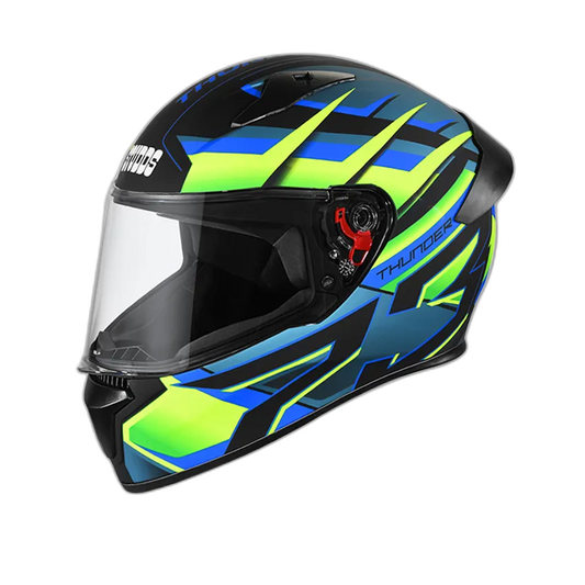 STUDDS Thunder D6 Matt Black Green N1 Full Face Helmet