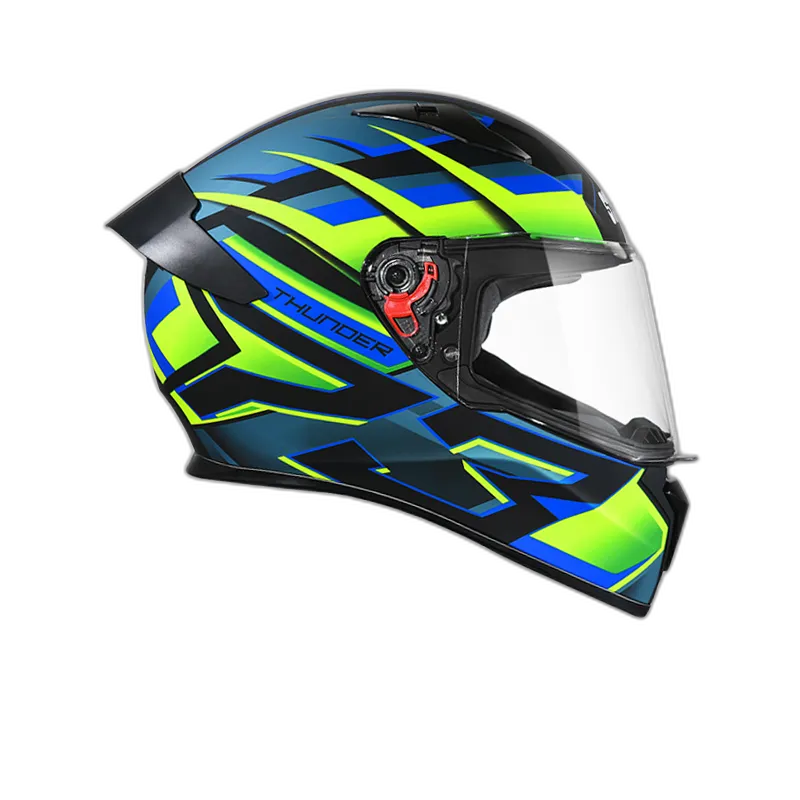STUDDS Thunder D6 Matt Black Green N1 Full Face Helmet