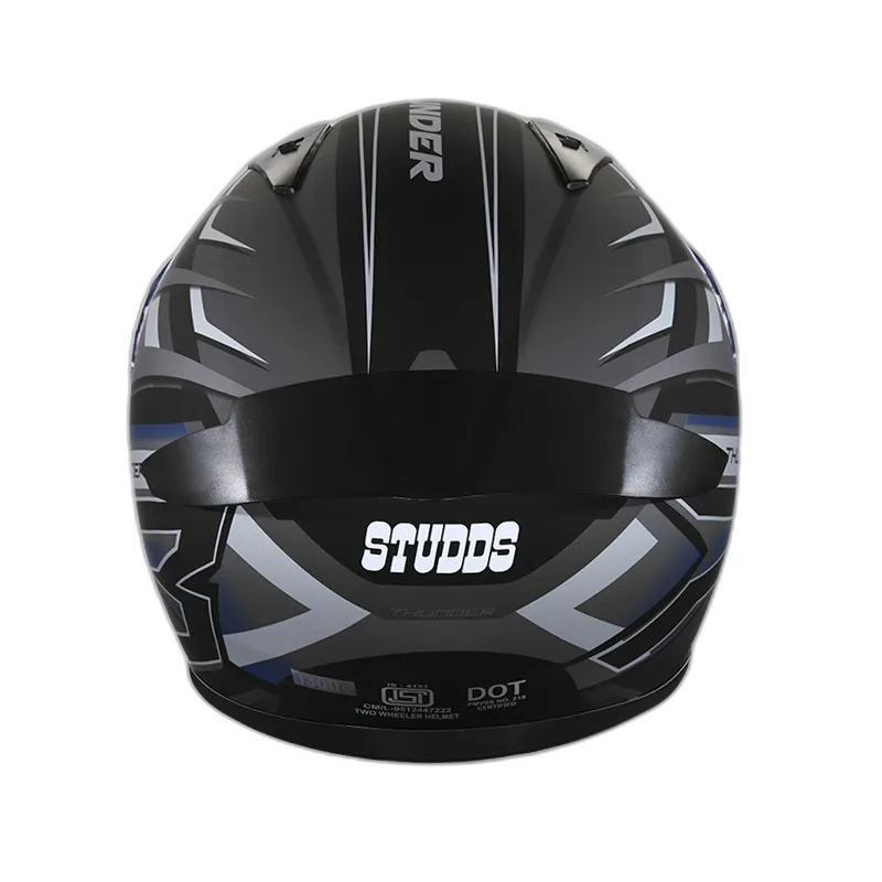 STUDDS Thunder D6 Matt Black Grey N6 Full Face Helmet